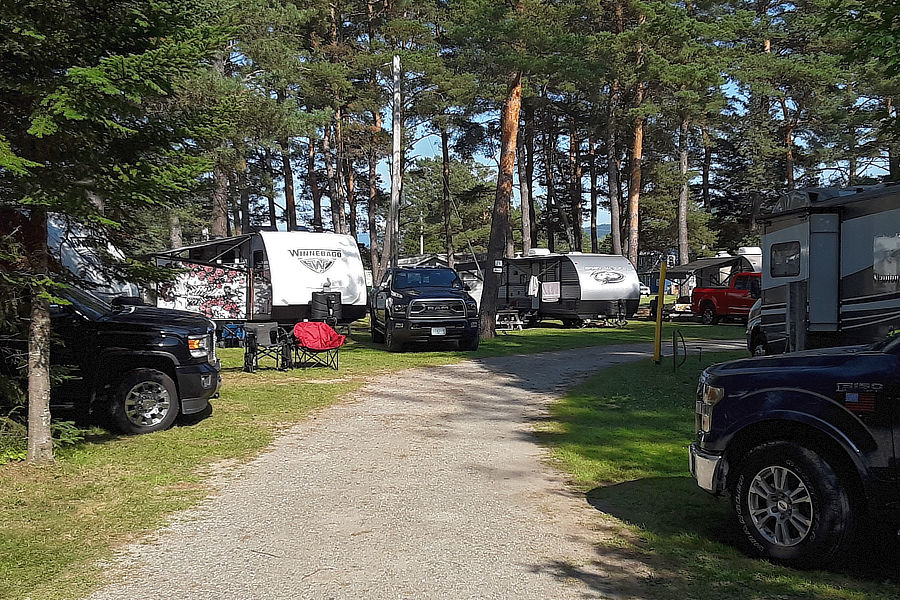 Campground lane with shady sites